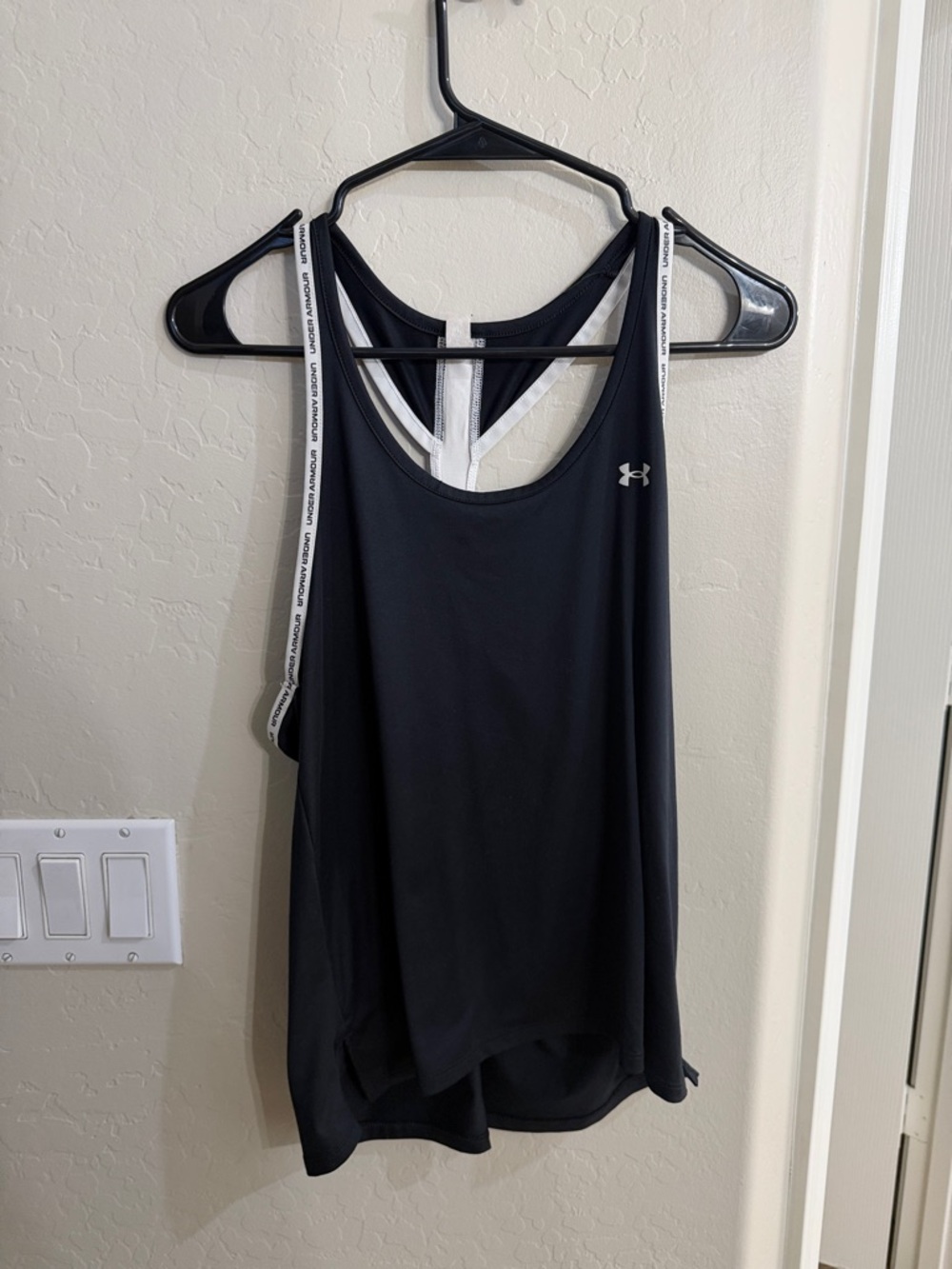 Under Armour Black Racerback Training Tank with White Trim